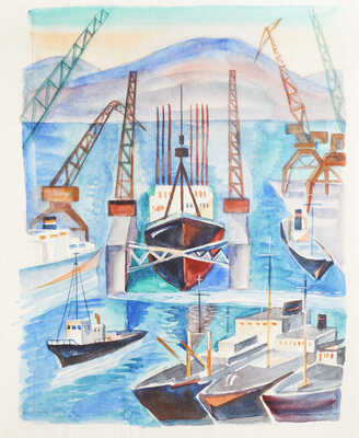 Давыдова Ольга Абовна. Лот из 43 иллюстраций к рассказам о природе Заполярья Ю. Могутина «Берег